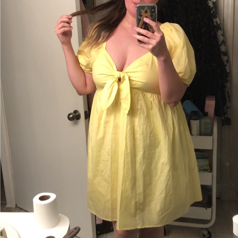 Target Wild Fable Plus Yellow Tie Front Babydoll Dress Size 2x Beautiful Summer